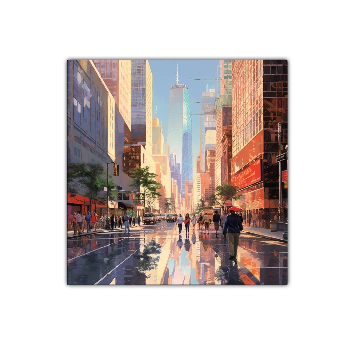 Atardecer urbano con reflejos vibrantes en ciudad moderna — imagen principal