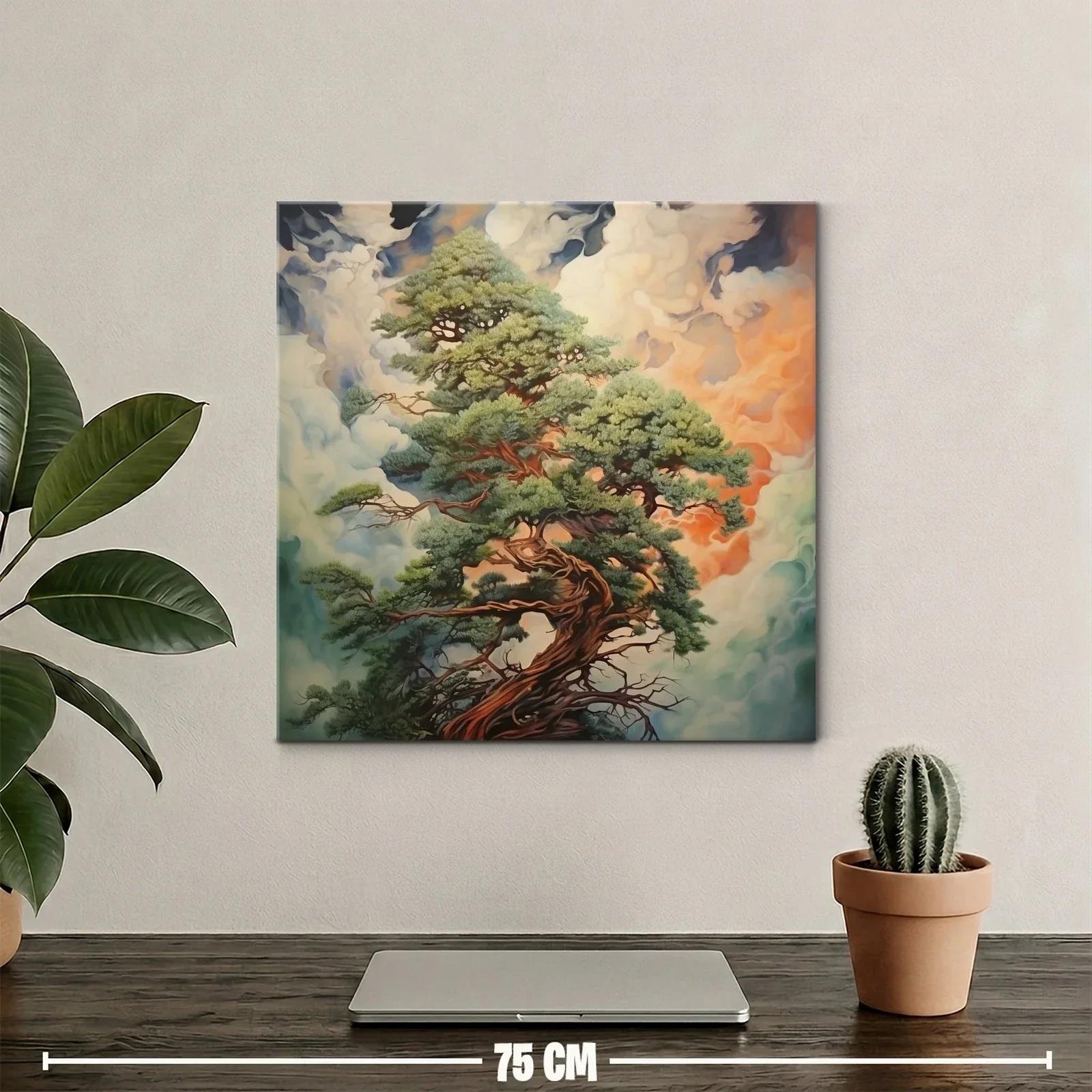 Árbol en calma entre nubes y luces cálidas — miniatura 2