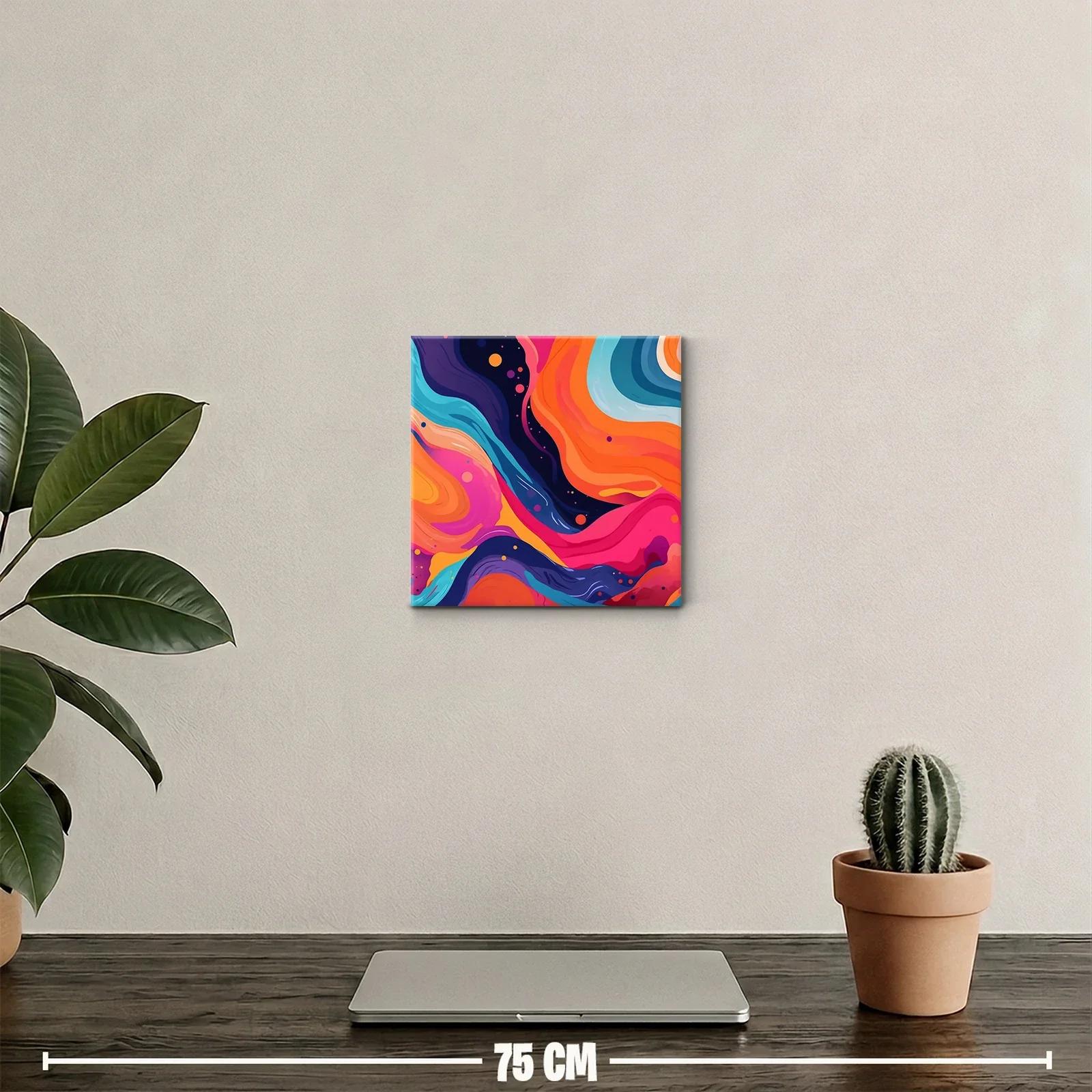 Cuadro abstracto con vibrantes colores y formas fluidas — miniatura 2