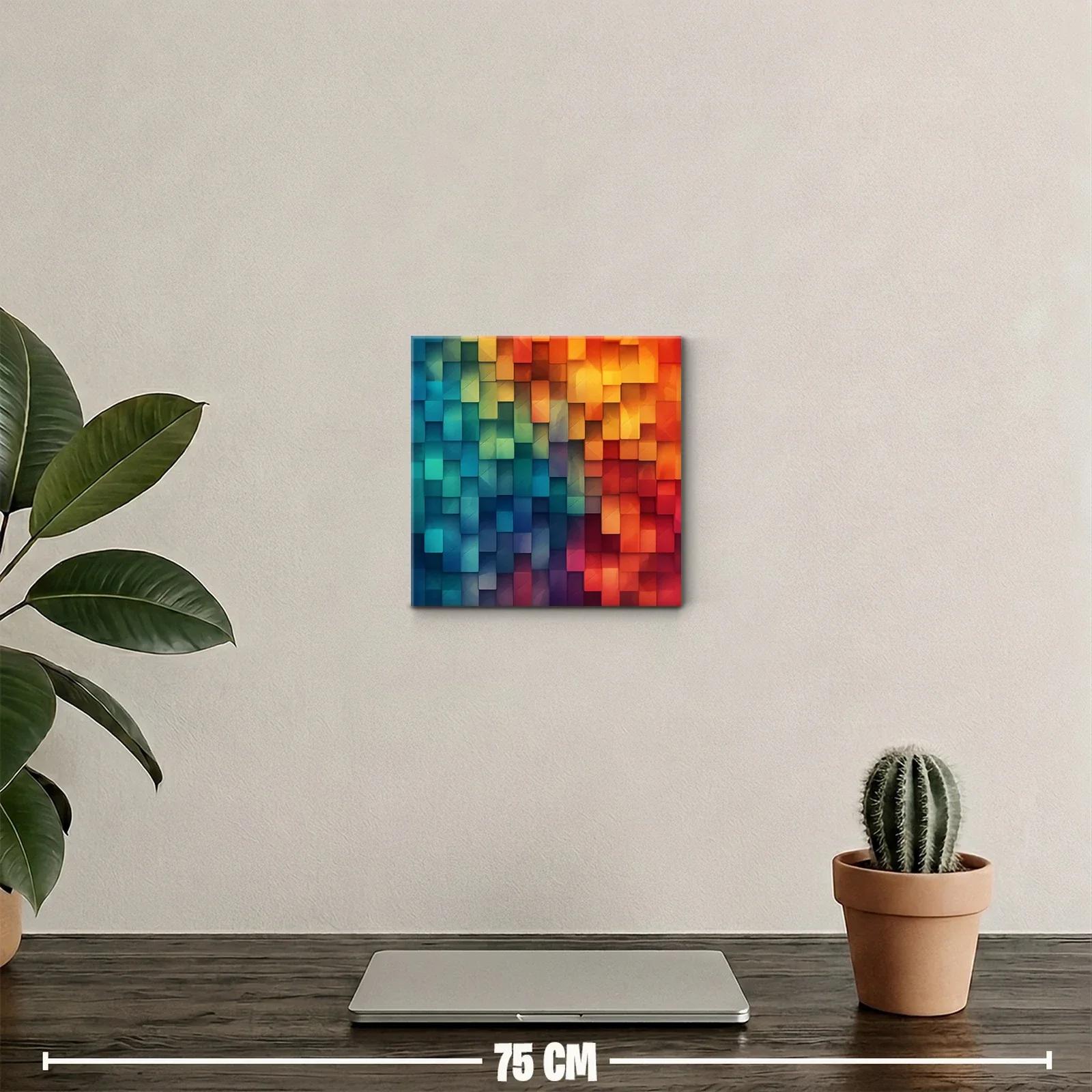 Cuadro abstracto con bloques de colores vibrantes — miniatura 2