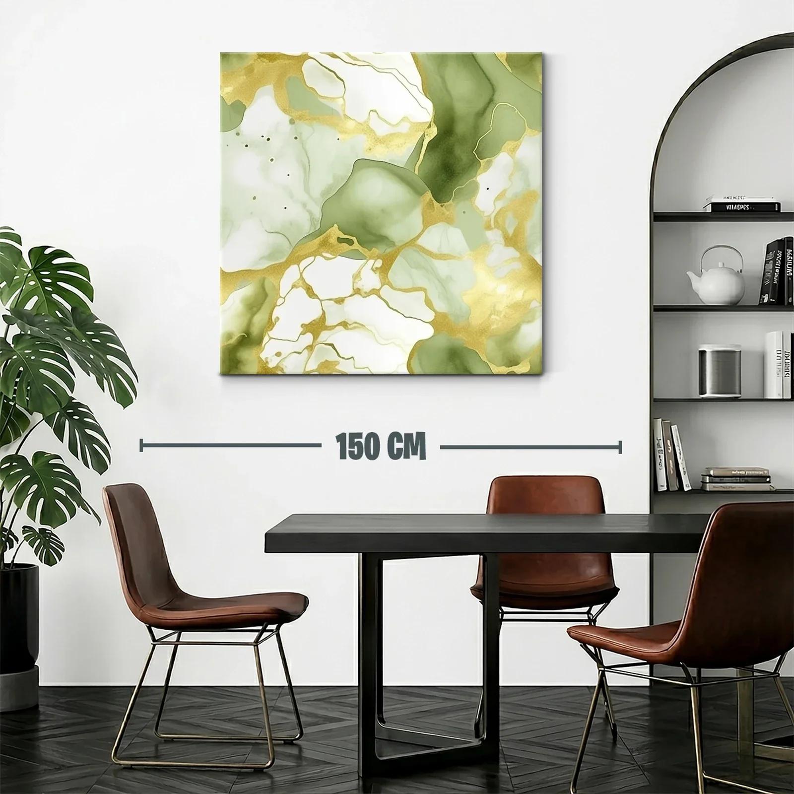 Composición abstracta en tonos verdes y dorados elegantes — miniatura 2
