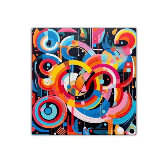 Composición Vibrante con Formas Circulares en Colores Intensos