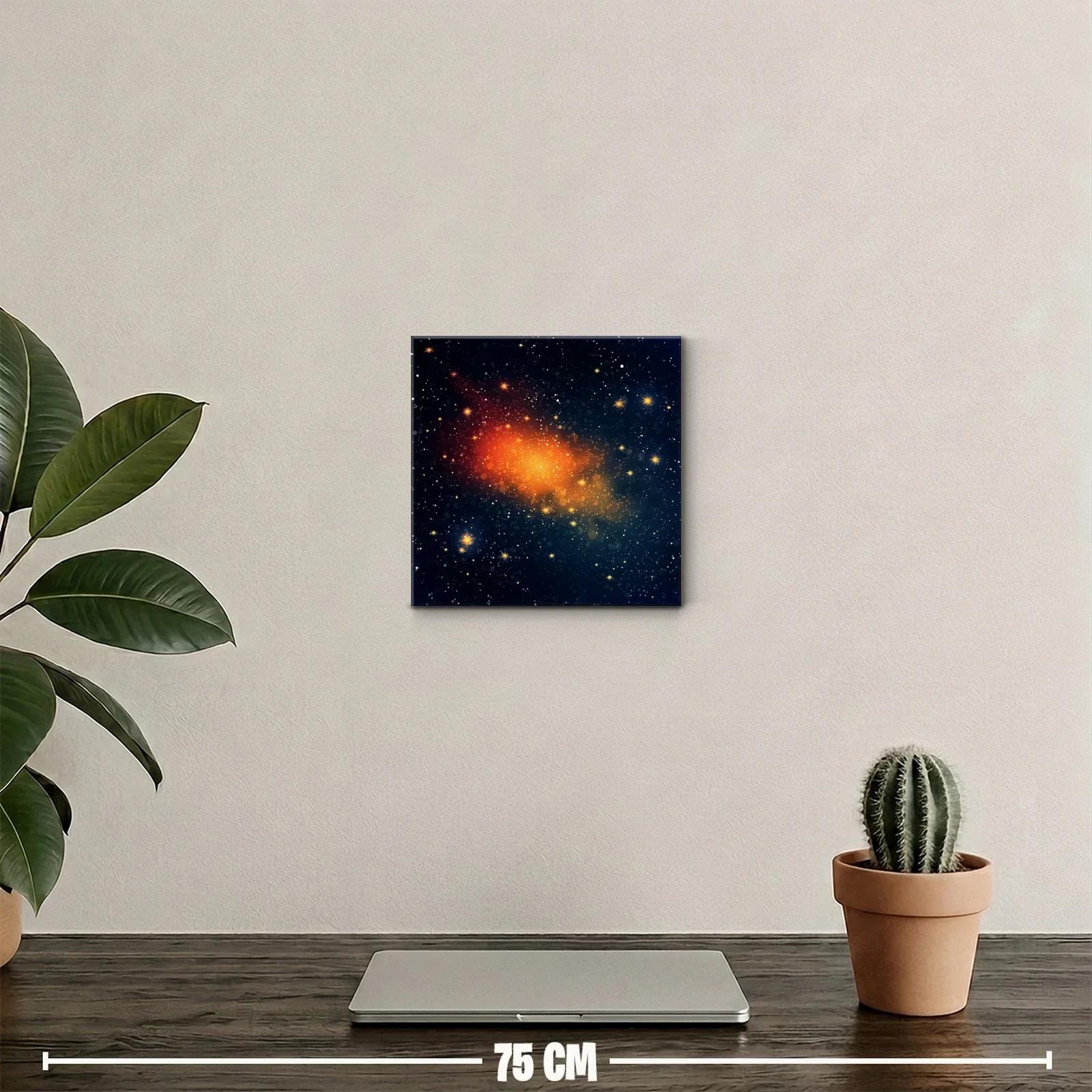 Cuadro abstracto con efecto estelar y tonos cálidos — miniatura 2