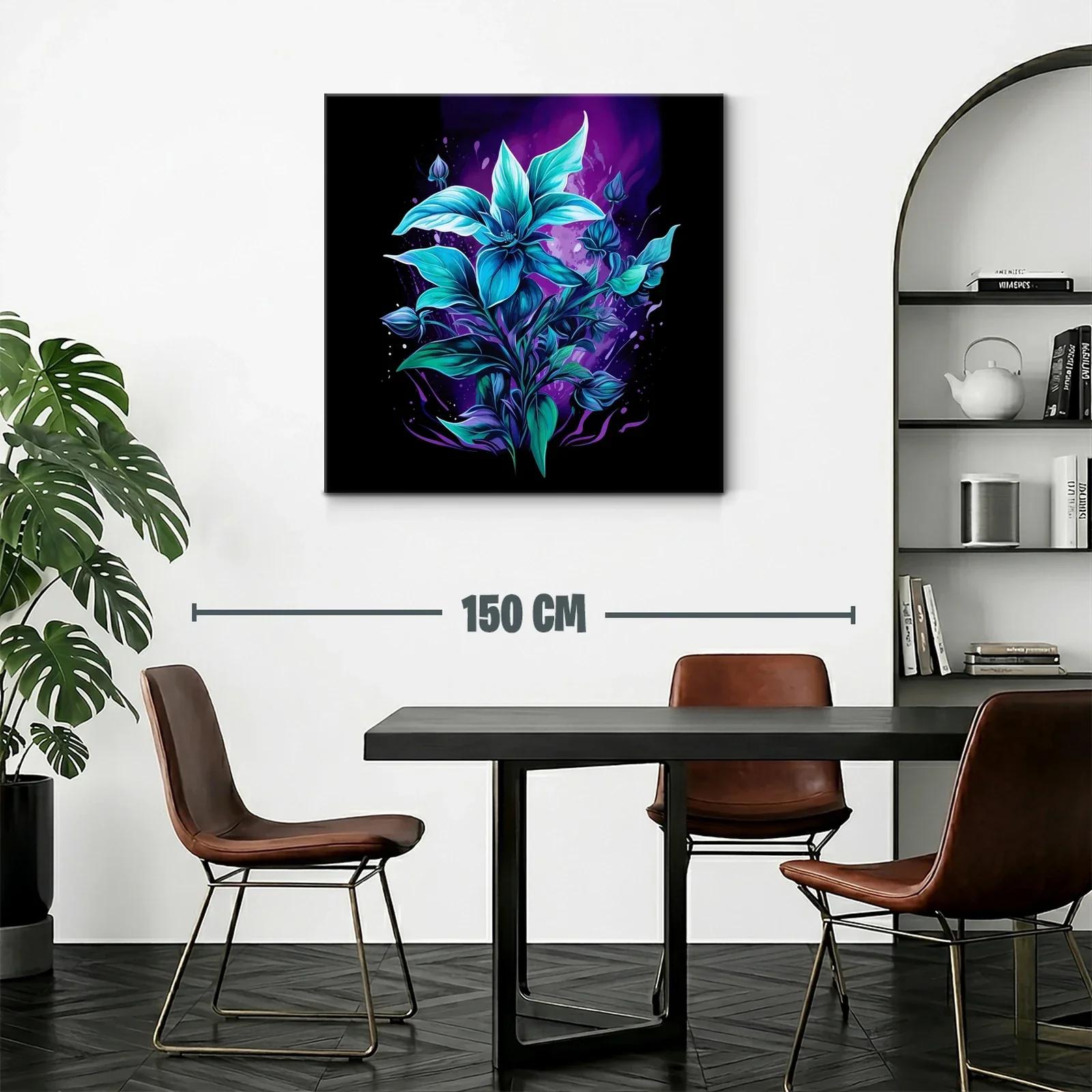 Flor azul vibrante sobre fondo púrpura oscuro — miniatura 2