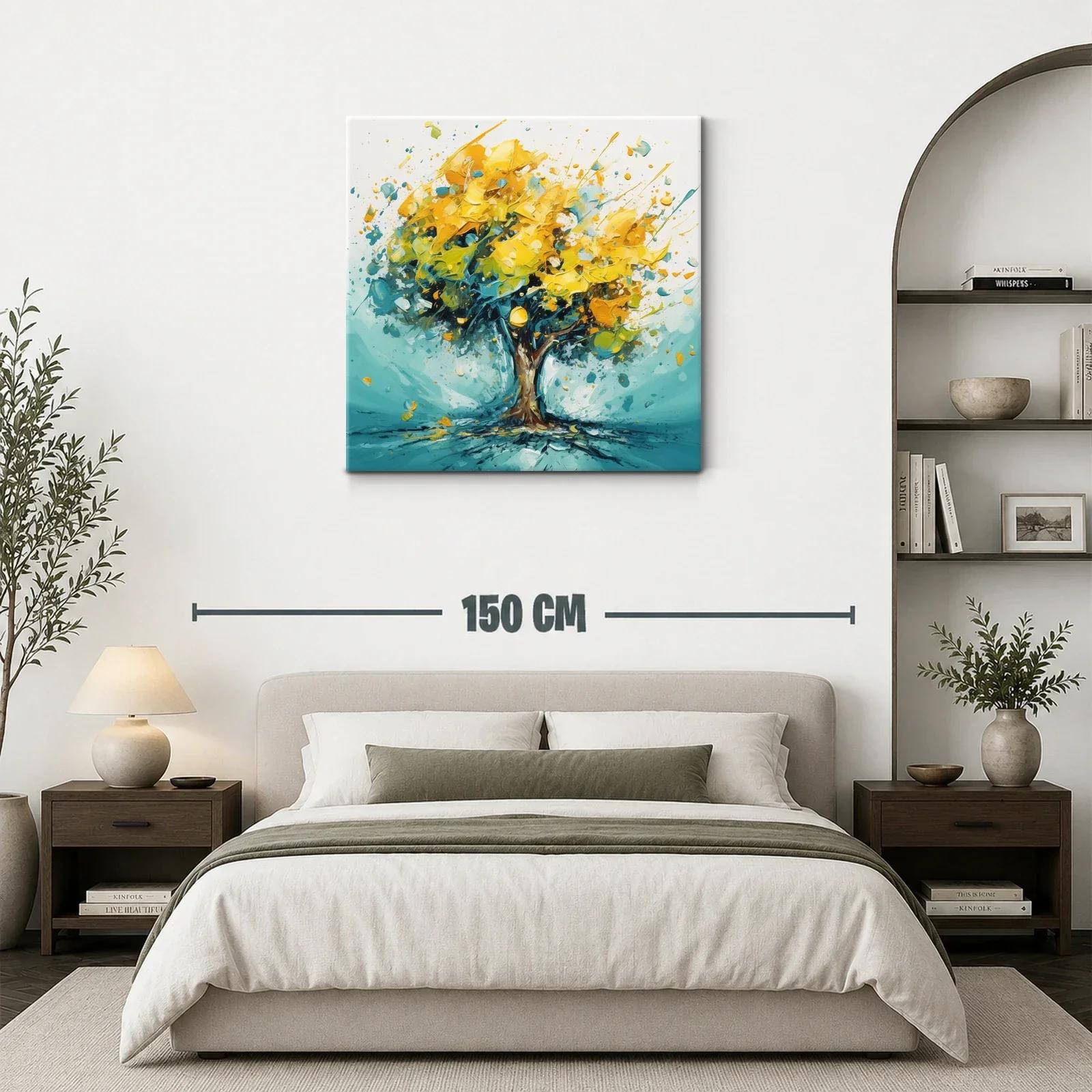 Árbol vibrante en tonos amarillos y azules — miniatura 3