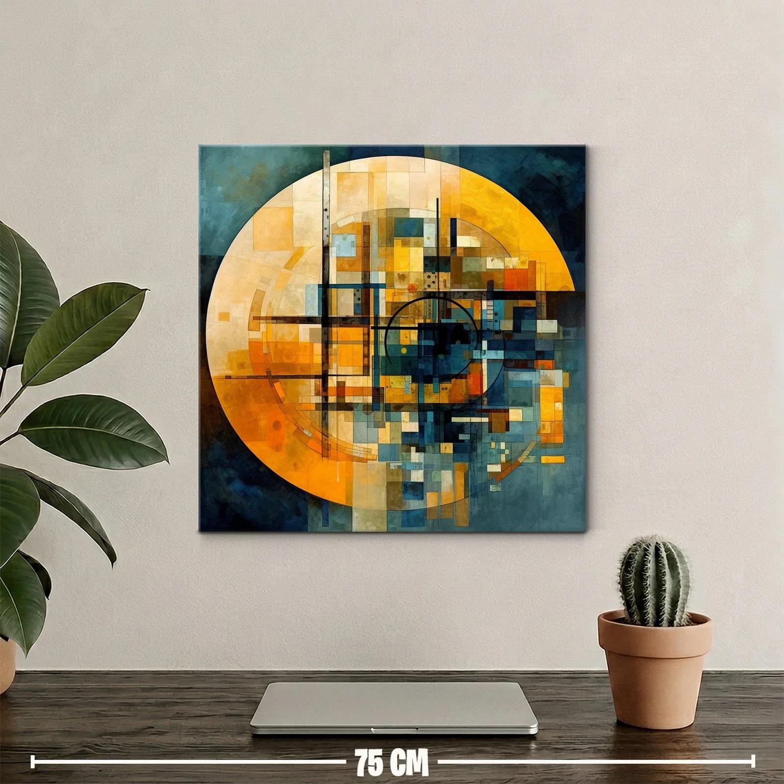 Composición geométrica con tonos cálidos y fríos contrastantes — miniatura 2