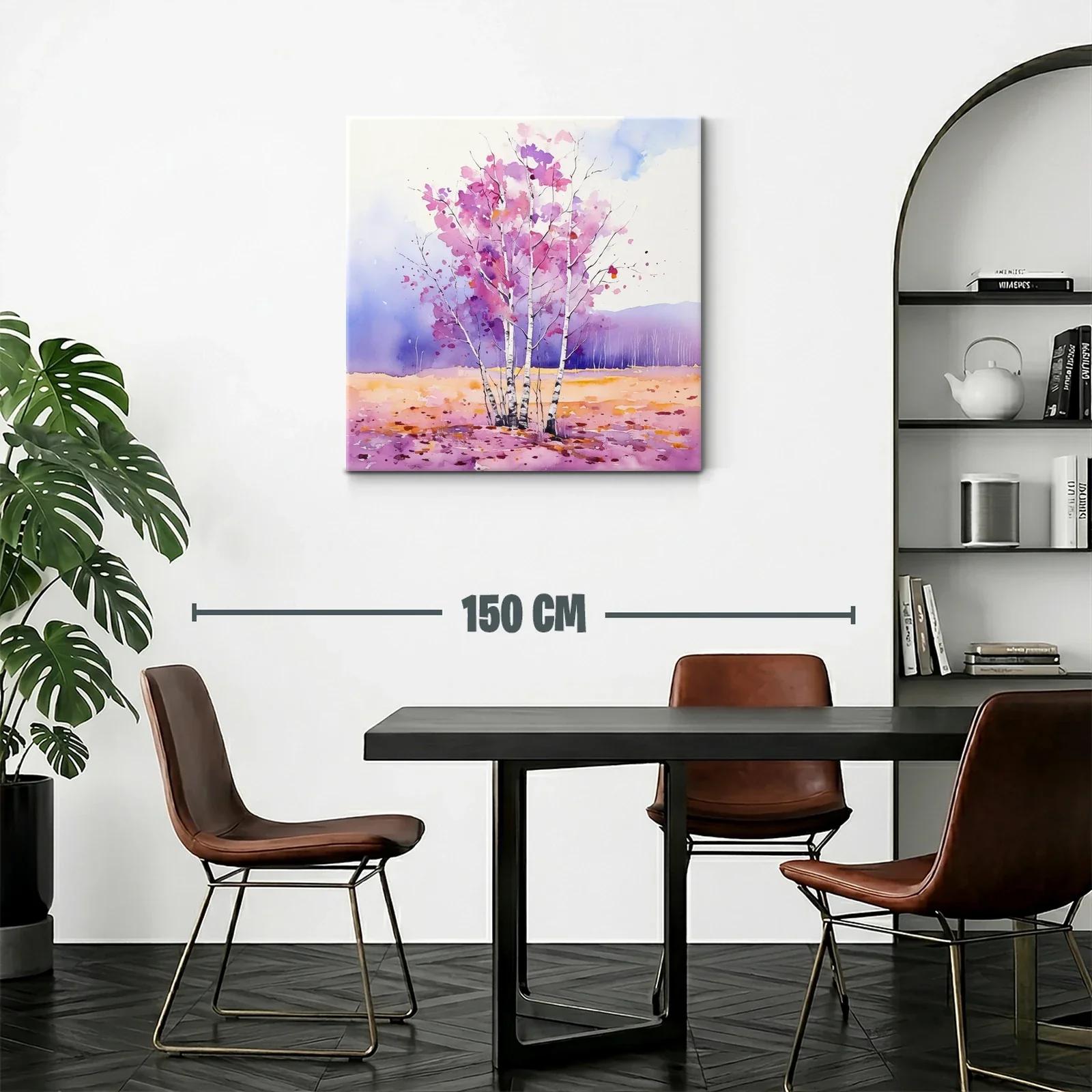 Arboleda en tonos lilas y rosas con paisaje sereno — miniatura 2