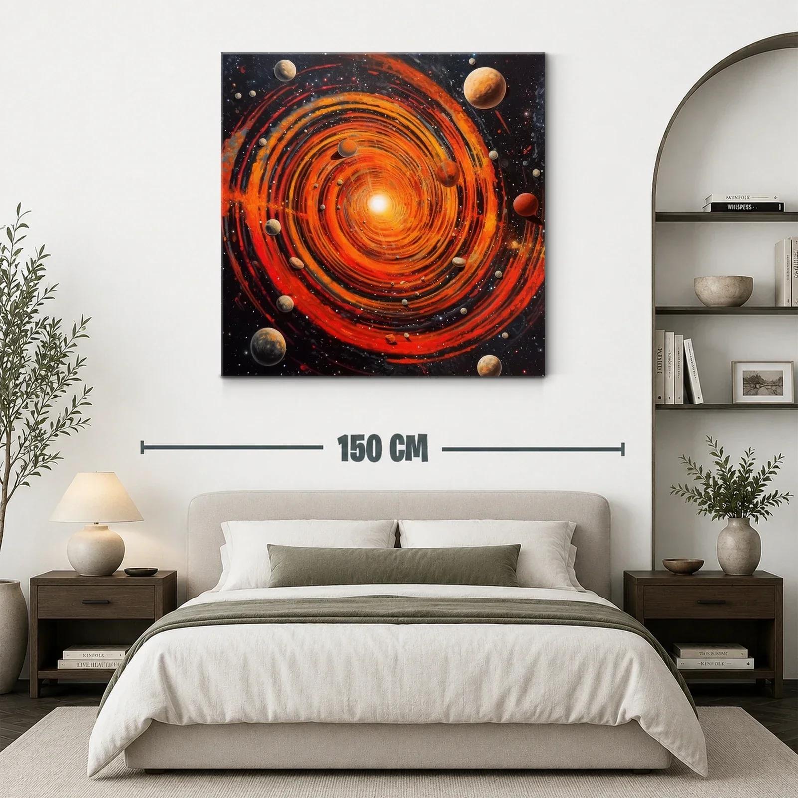 Cuadro cosmos en espiral con vibrantes tonos rojos y naranjas — miniatura 3