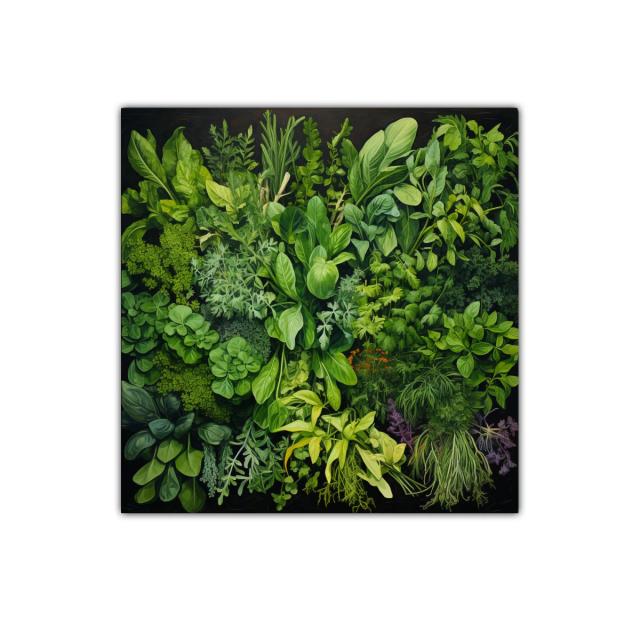 Cuadro decorativo con exuberante colección de hojas verdes