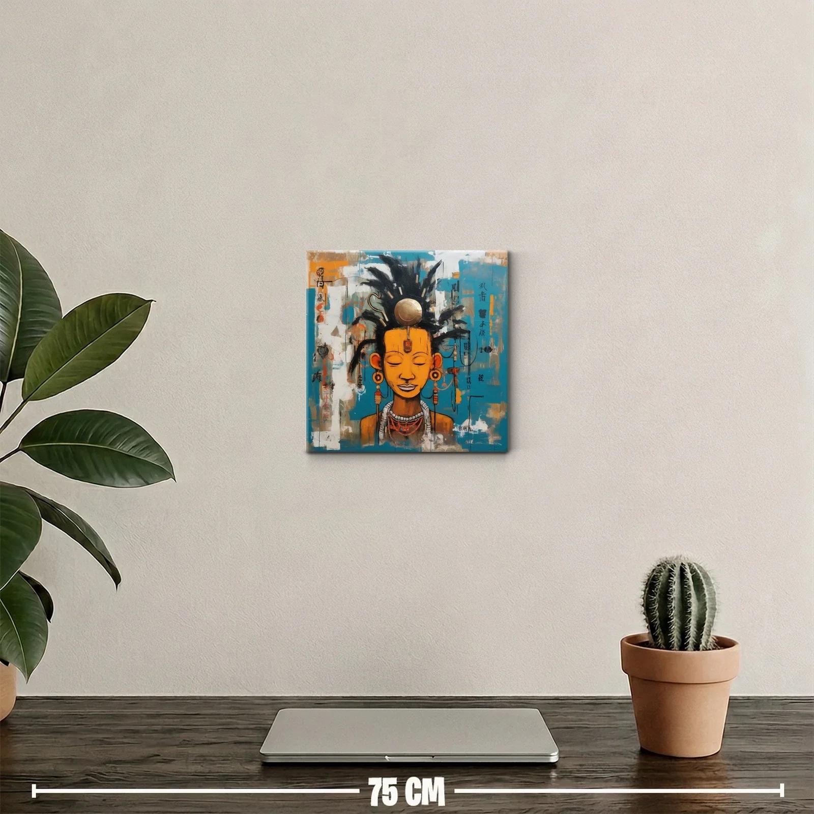 Retrato vibrante con inspiración cultural y colores intensos — miniatura 2