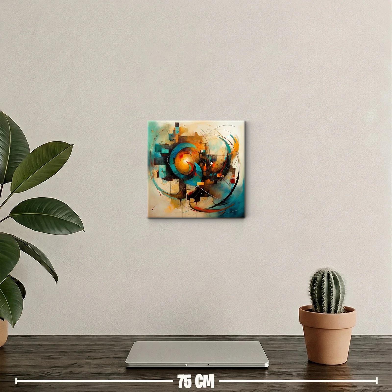 Composición abstracta con remolinos y formas geométricas — miniatura 2