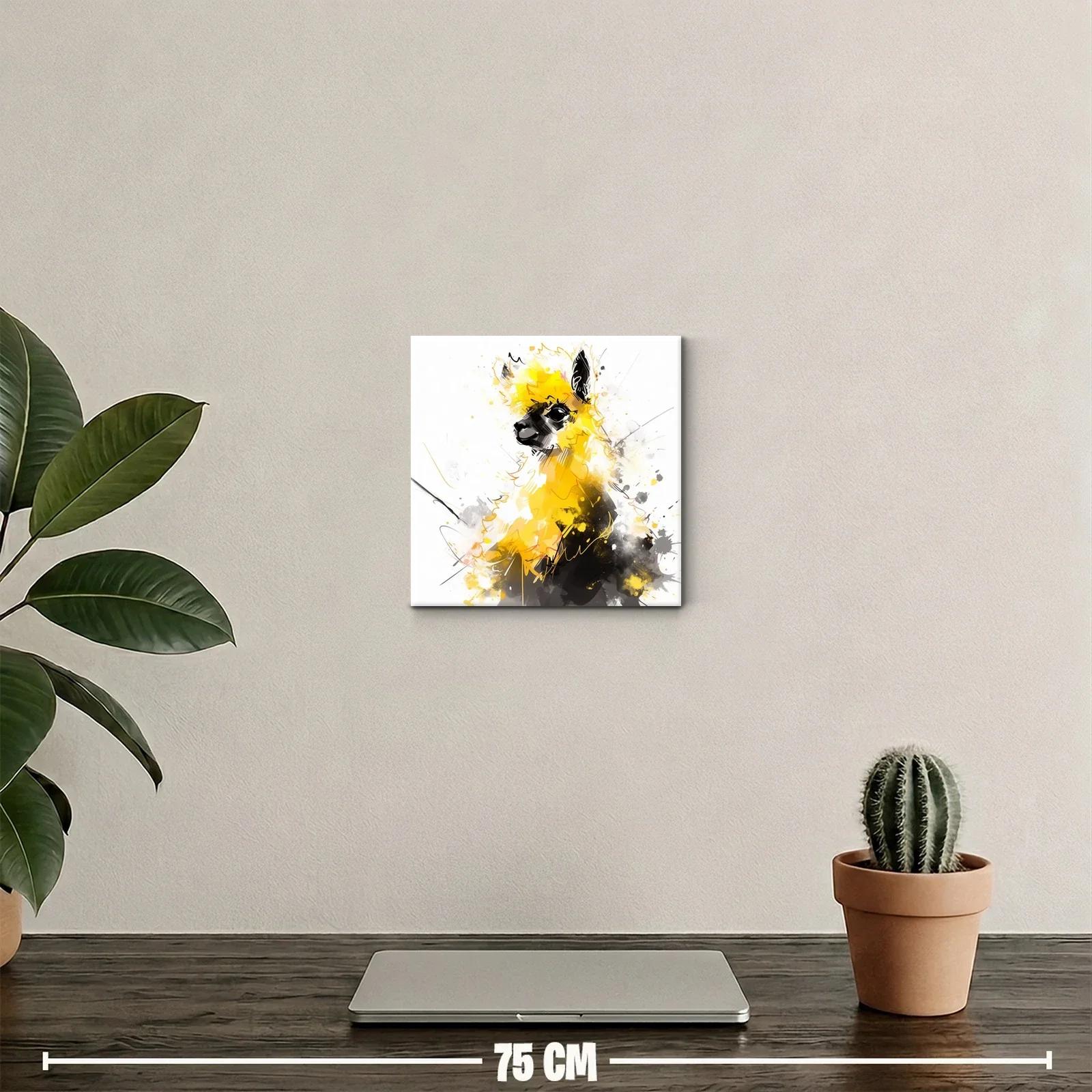 Cuadro decorativo de llama vibrante en amarillo y negro — miniatura 2