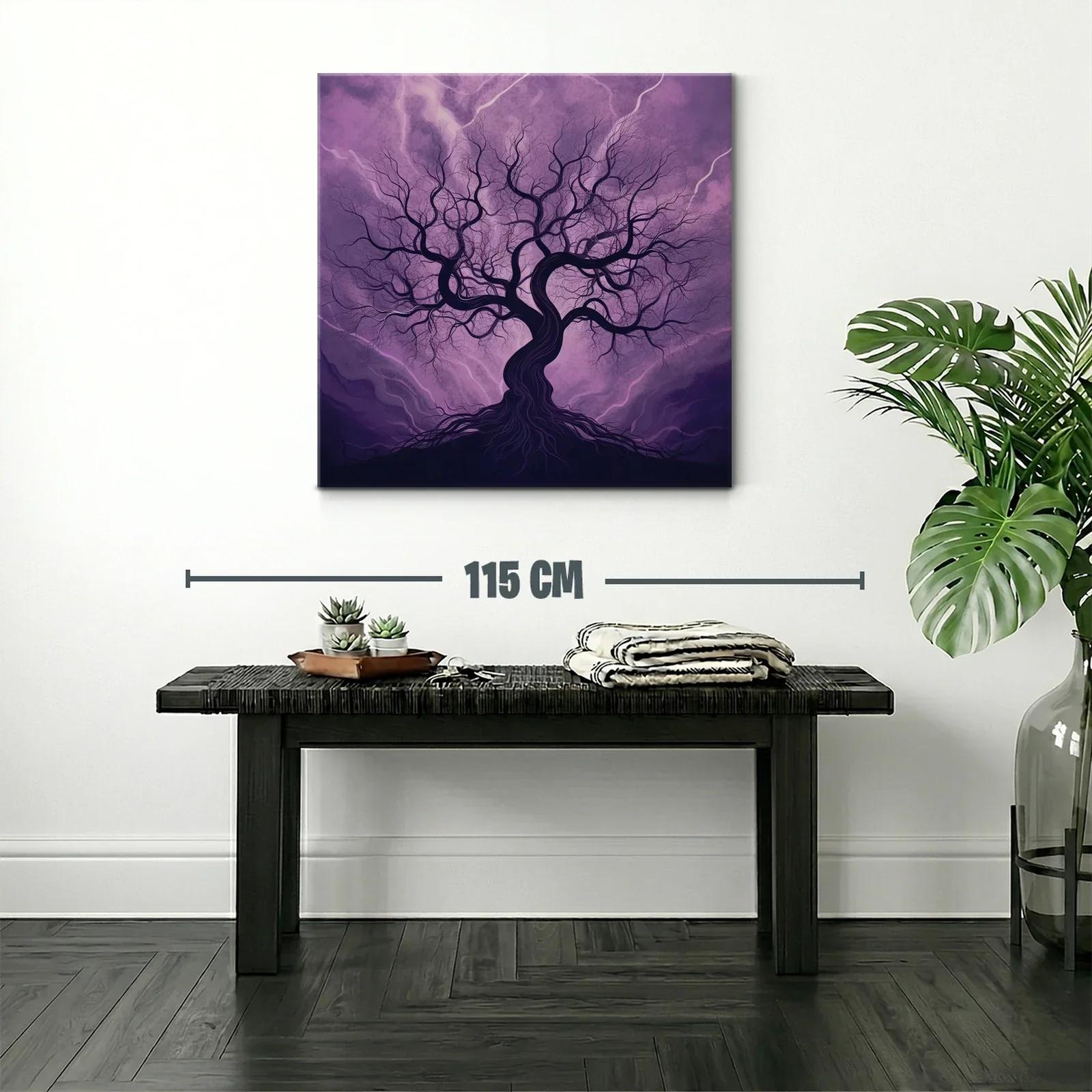 Árbol Sinuoso en Tonos Morados Intenso y Profundo — miniatura 2