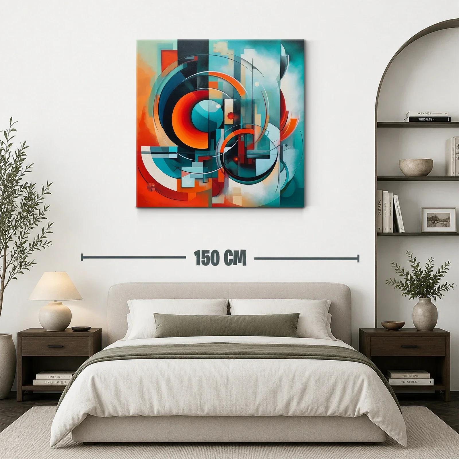 Composición abstracta con círculos y tonos vibrantes — miniatura 3