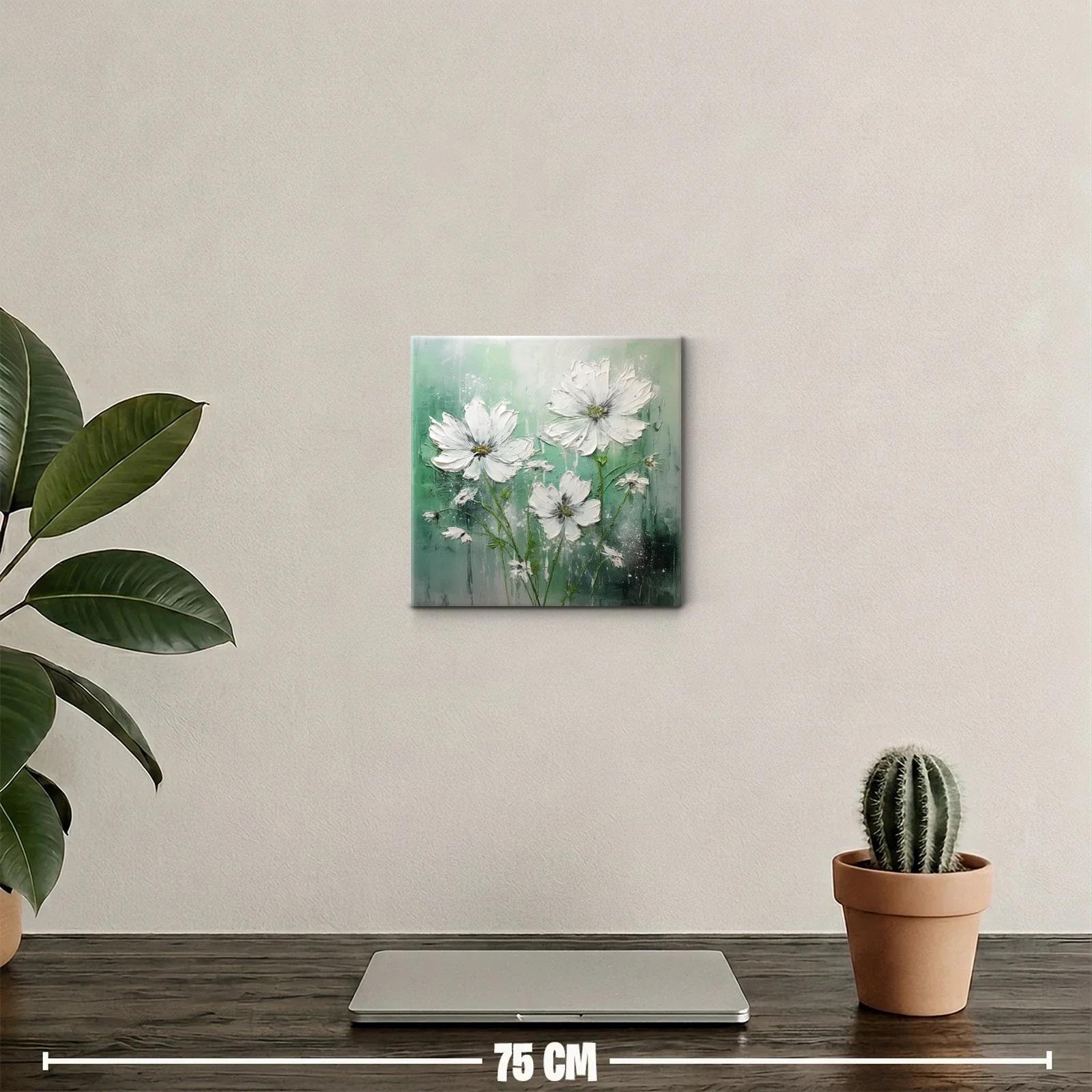 Cuadro floral en tonos verdes y blancos suaves — miniatura 2