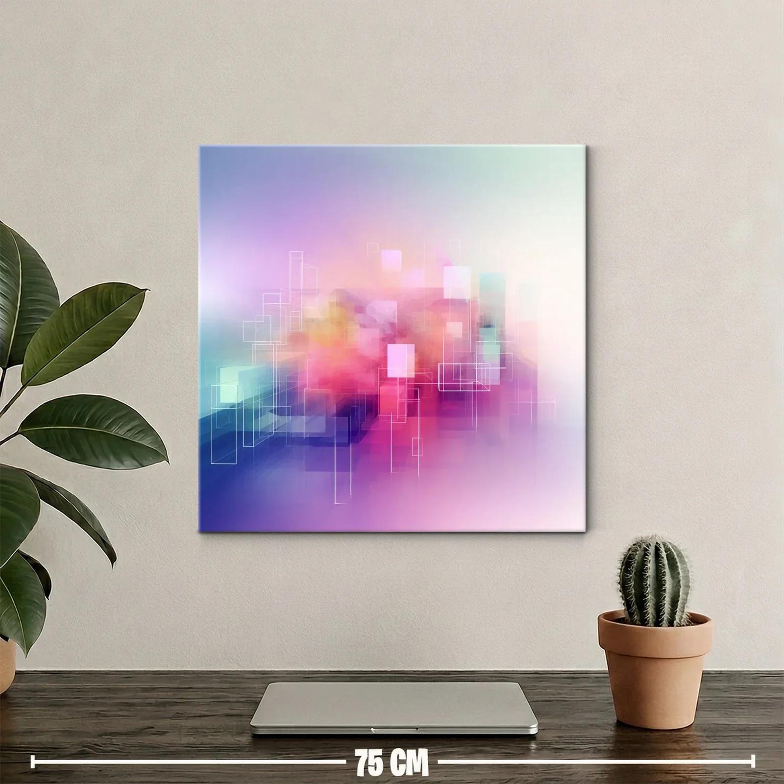 Composición abstracta con tonos pastel y líneas geométricas delicadas — miniatura 2