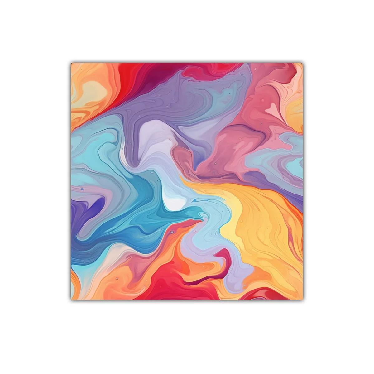 Cuadro abstracto con vibrantes formas y colores dinámicos — imagen principal