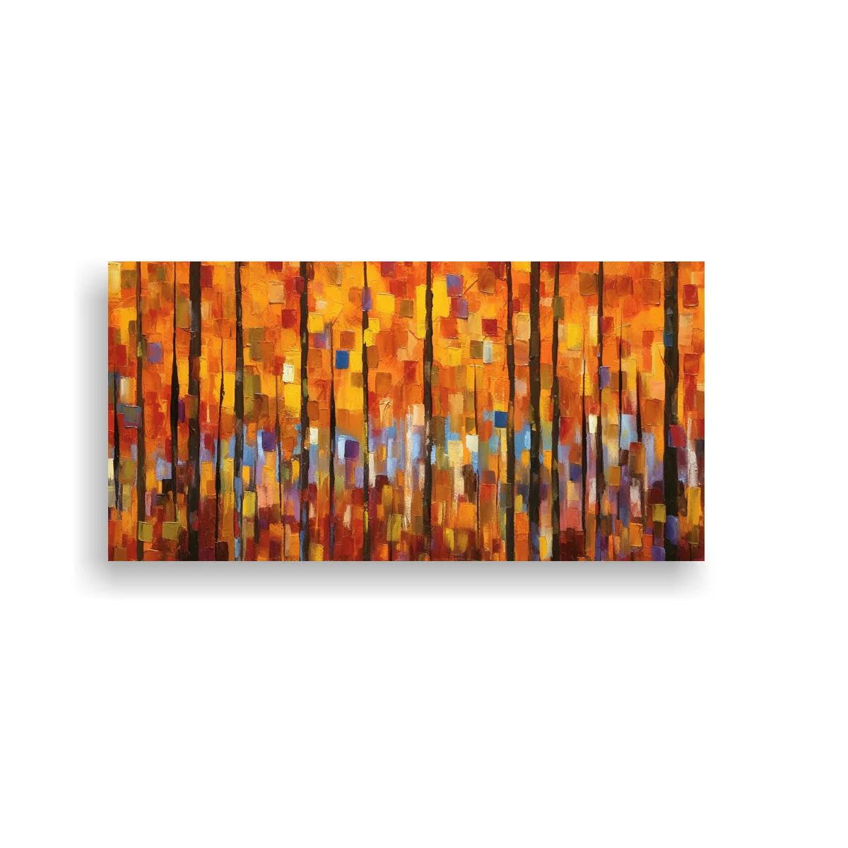 Cuadro bosque de abedules en otoño con tonos cálidos — imagen principal