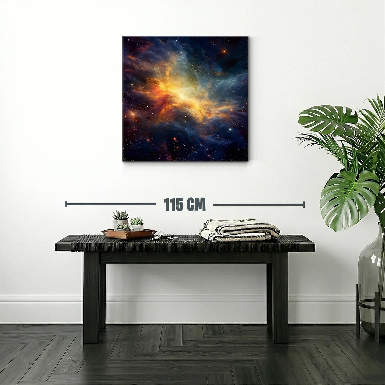 Cielo estrellado con nebulosa en tonos cálidos y fríos — miniatura 2