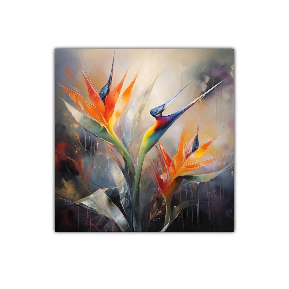 Cuadro decorativo con flores exóticas de colores vibrantes