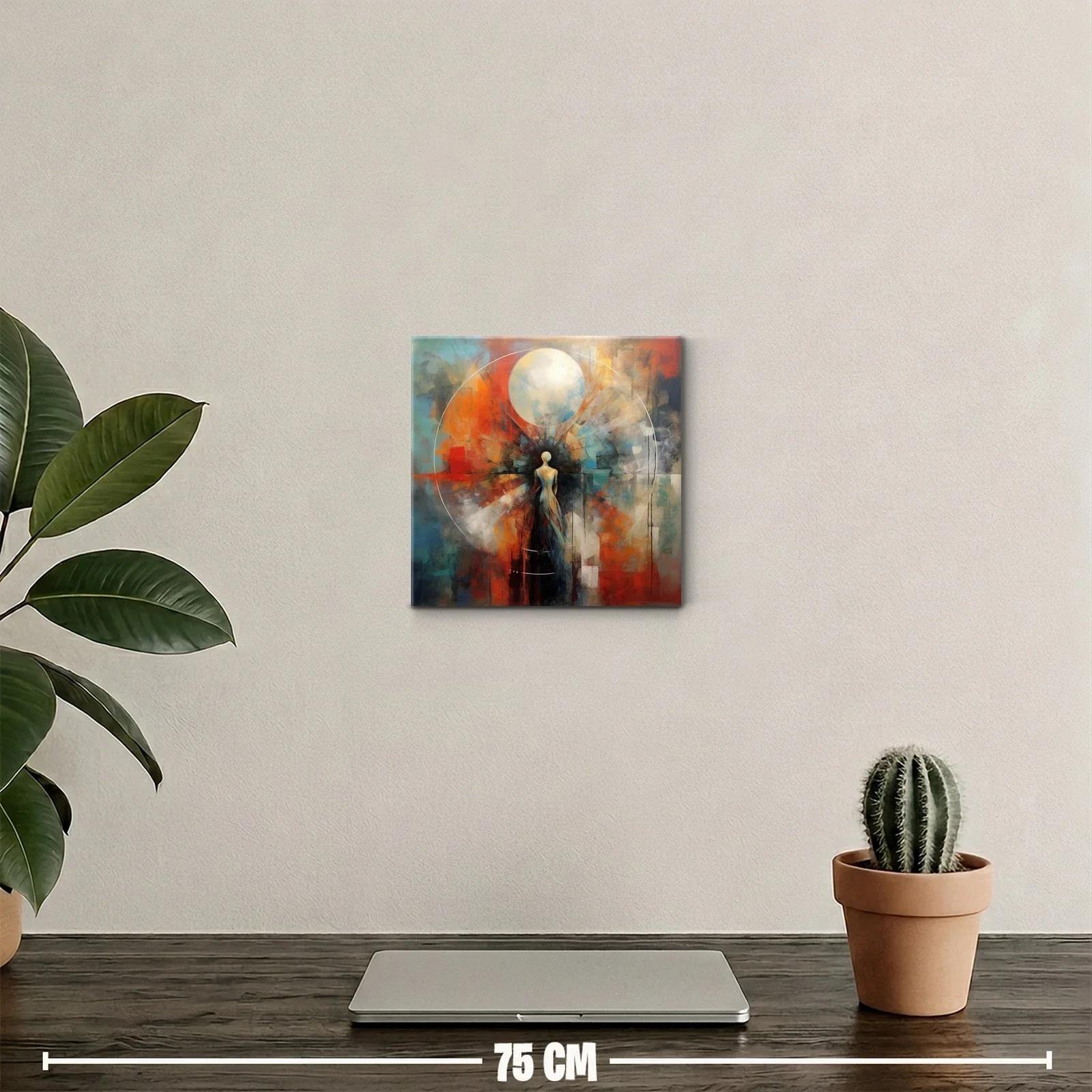 Figura humana abstracta con halo de luz y contraste vibrante — miniatura 2