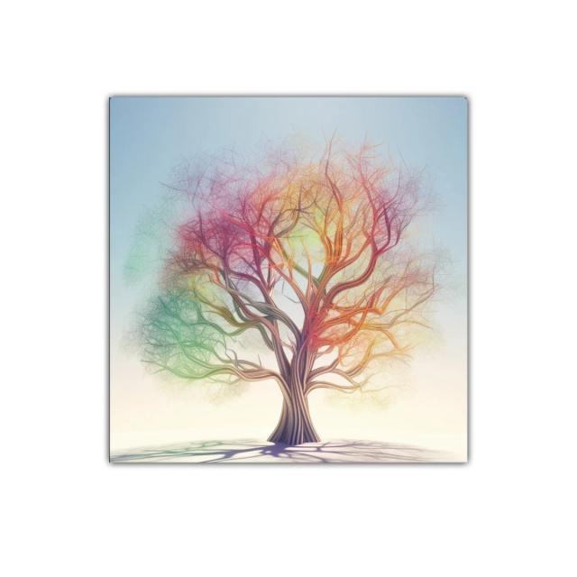 Árbol multicolor que irradia energía y vida