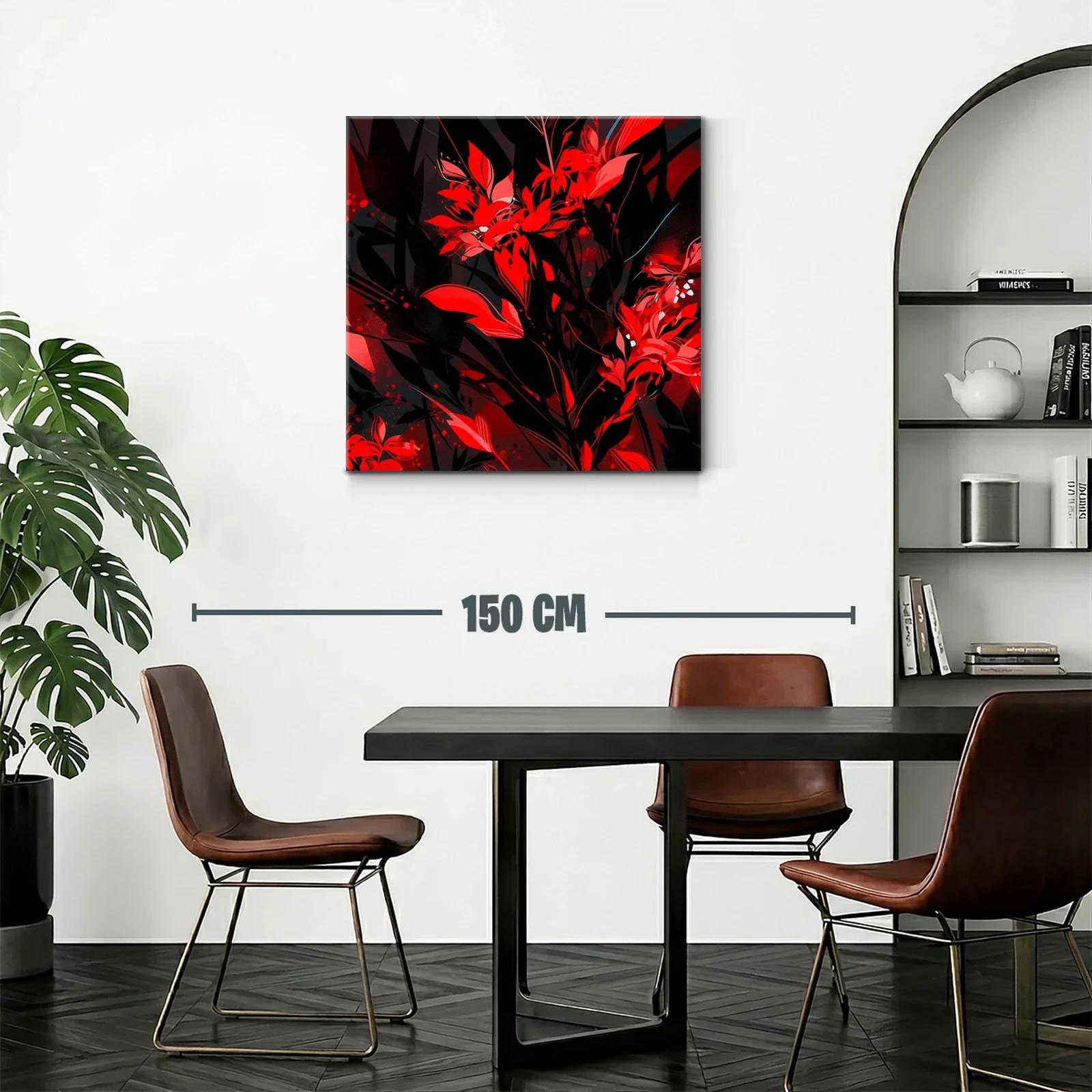 Explosión de Flores Rojas en Contraste Oscuro — miniatura 2