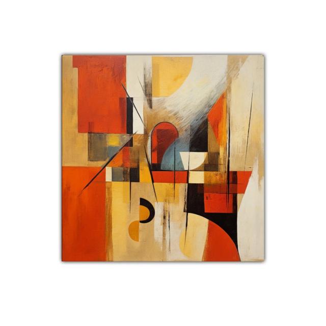 Composición abstracta en tonos cálidos y geométricos