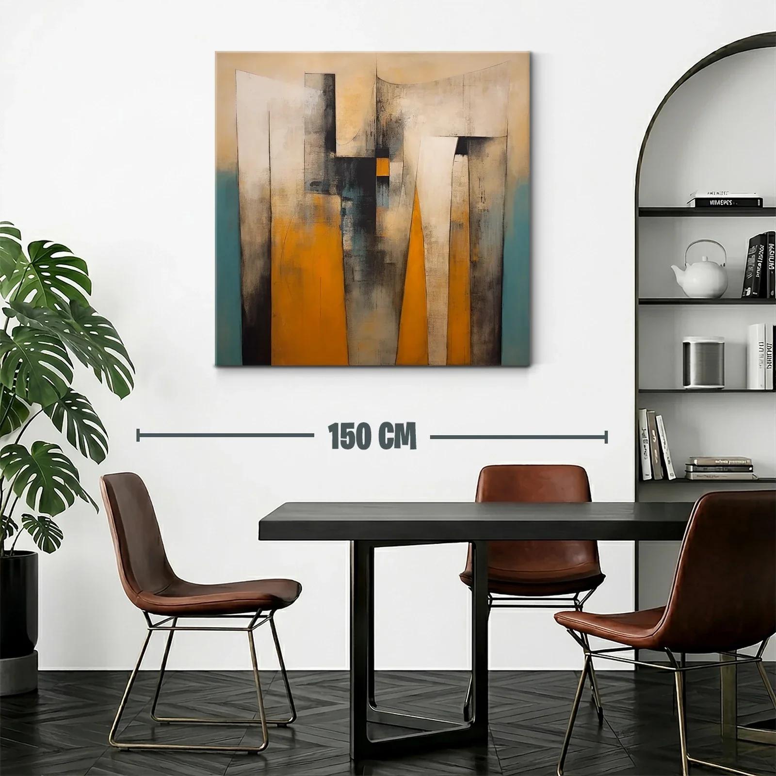 Composición abstracta en tonos cálidos y neutros contemporánea — miniatura 2