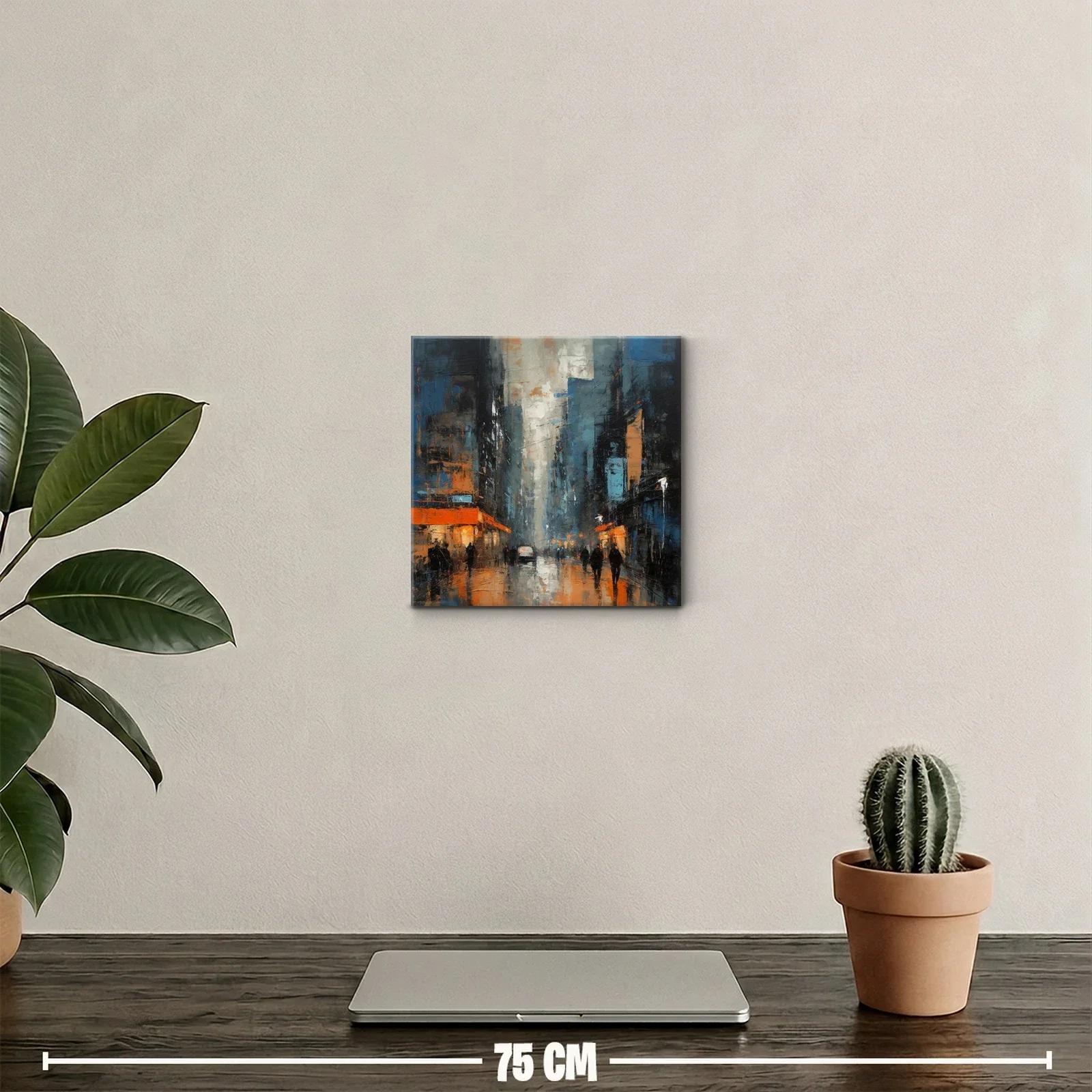 Atardecer urbano con luces cálidas y tonos fríos — miniatura 2