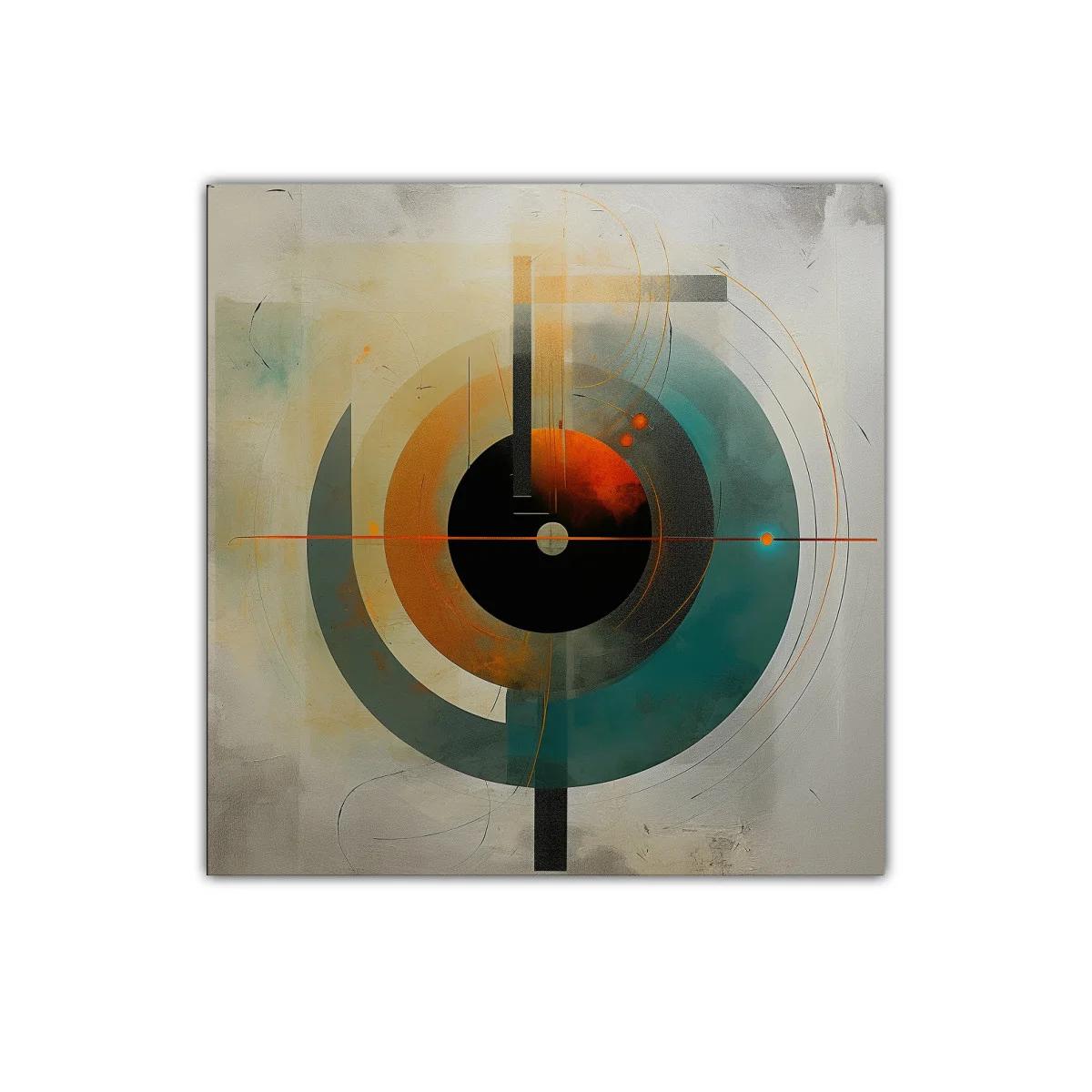 Composición abstracta con círculos y líneas geométricas vibrantes — imagen principal