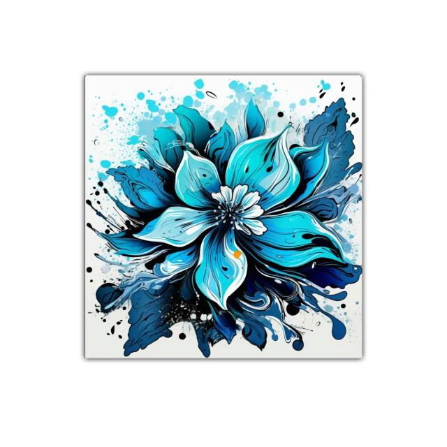 Impresionante flor azul con explosión de color vibrante