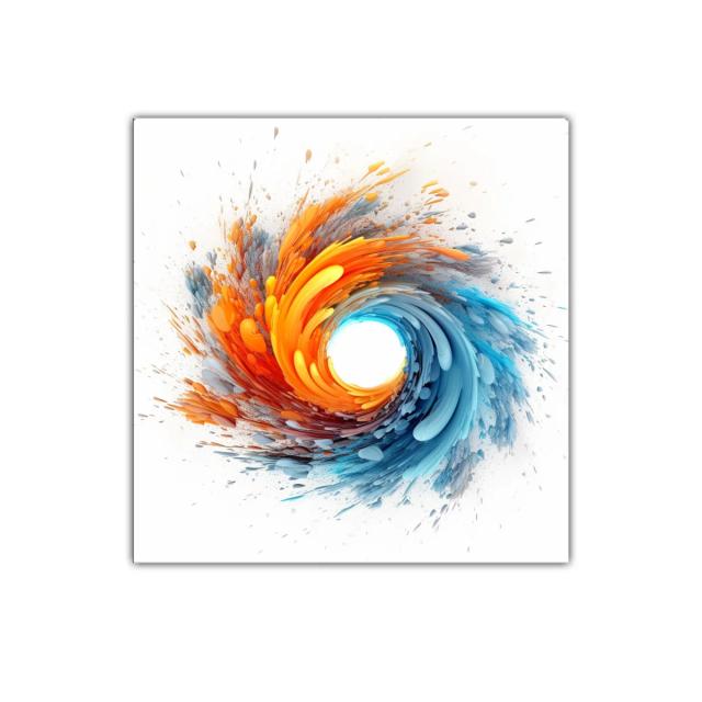 Cuadro decorativo de espiral dinámica en tonos cálidos y fríos