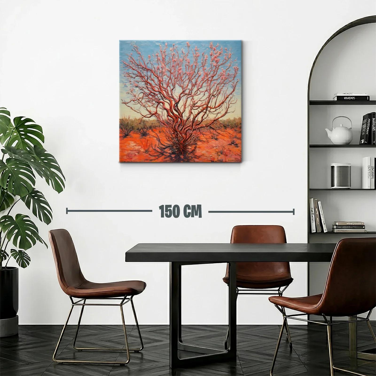 Árbol florido en paisaje desértico al atardecer — miniatura 2