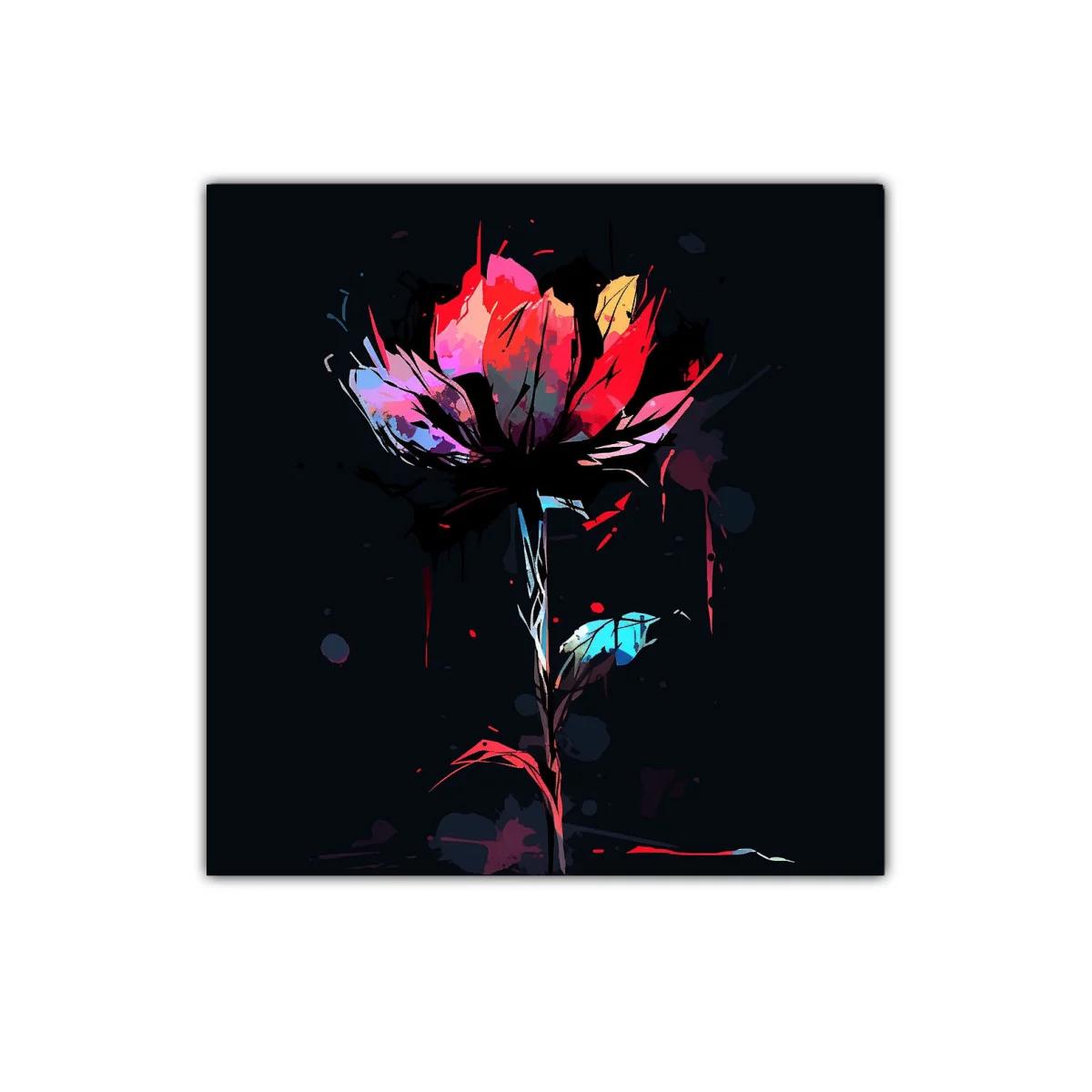 Flor vibrante con tonos intensos sobre fondo oscuro — imagen principal
