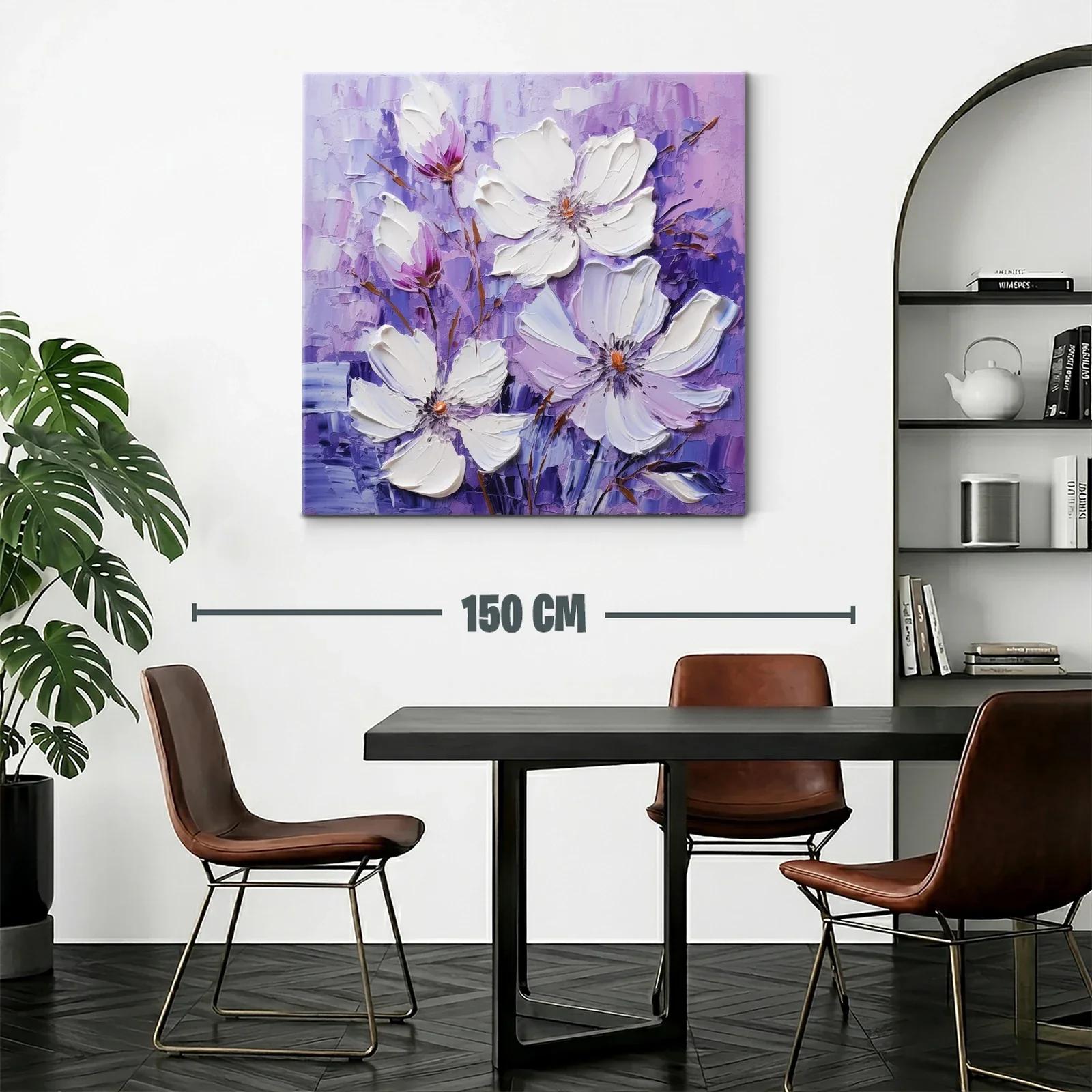 Flores blancas sobre un fondo violeta en relieve — miniatura 2