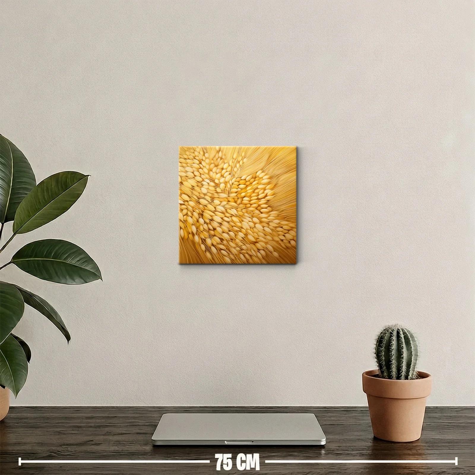 Cuadro decorativo con diseño abstracto en tonos dorados — miniatura 2