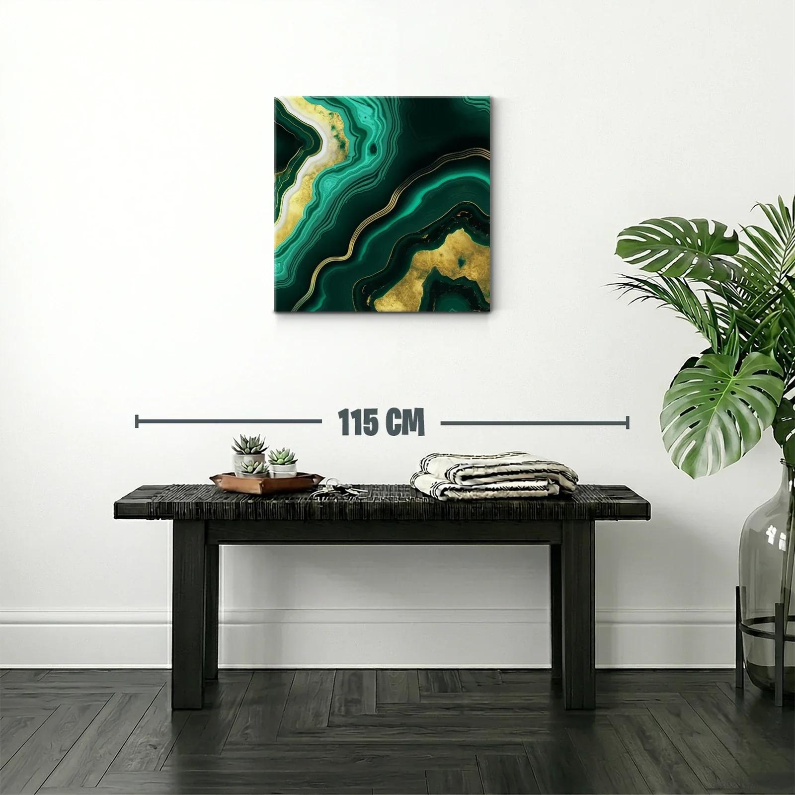 Diseño abstracto tonos verdes con detalles dorados elegantes — miniatura 2