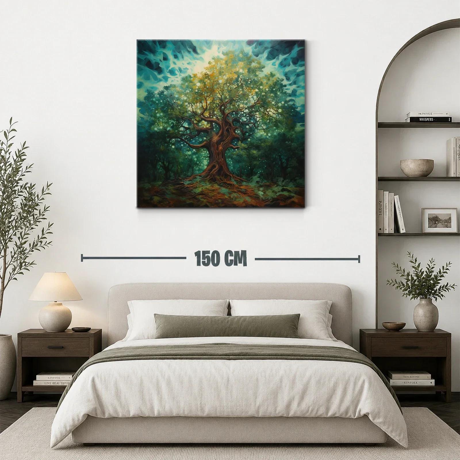 Árbol místico con luces en bosque encantado — miniatura 3