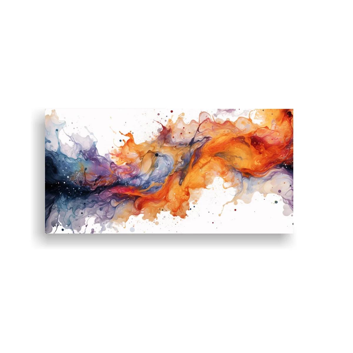 Cuadro remolino abstracto de tinta con velos translúcidos — imagen principal