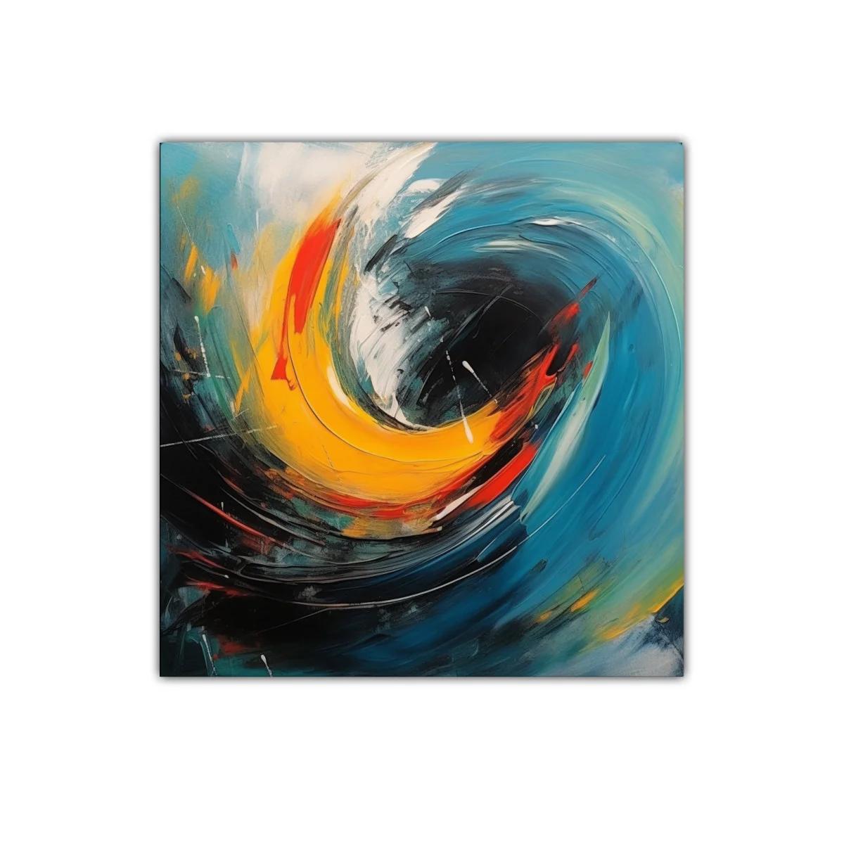 Cuadro abstracto con remolino de colores vibrantes — imagen principal