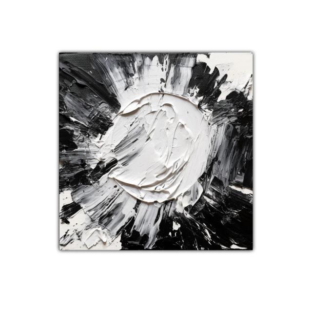 Explosión Abstracta en Blanco y Negro para Decorar