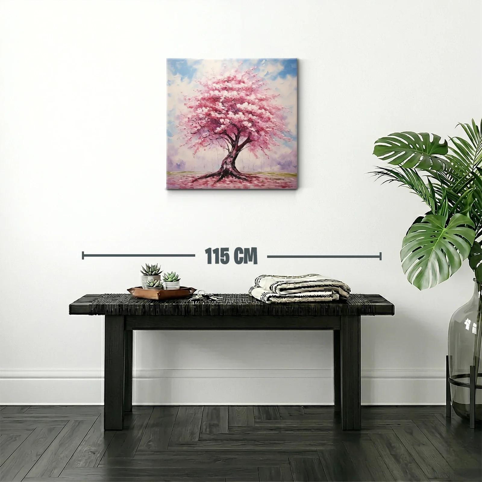 Árbol con flores rosas en paisaje sereno y luminoso — miniatura 2