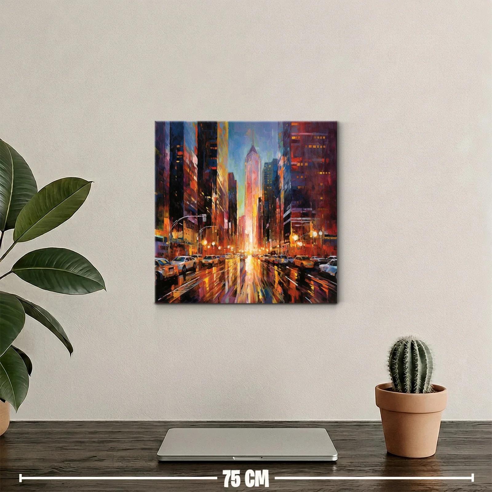 Atardecer urbanita con reflejos intensos y vibrantes — miniatura 2