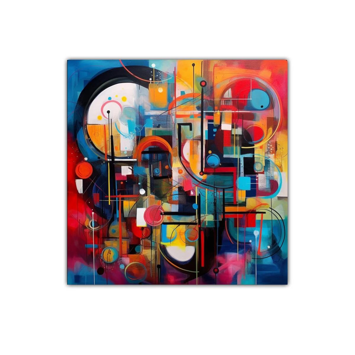 Composición abstracta con formas geométricas y vibrantes colores — imagen principal