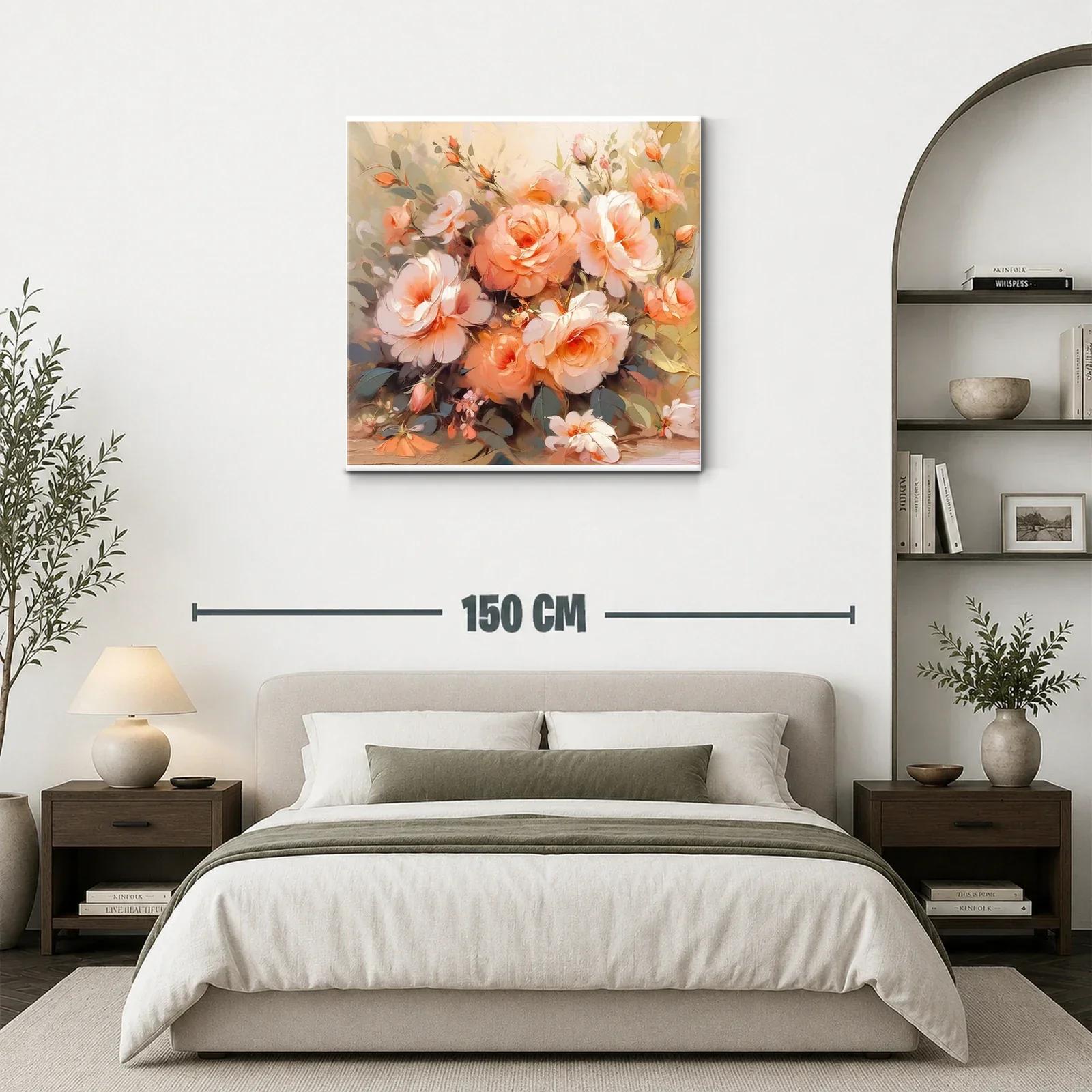 Ramo delicado de rosas en tonos melocotón y beige — miniatura 3