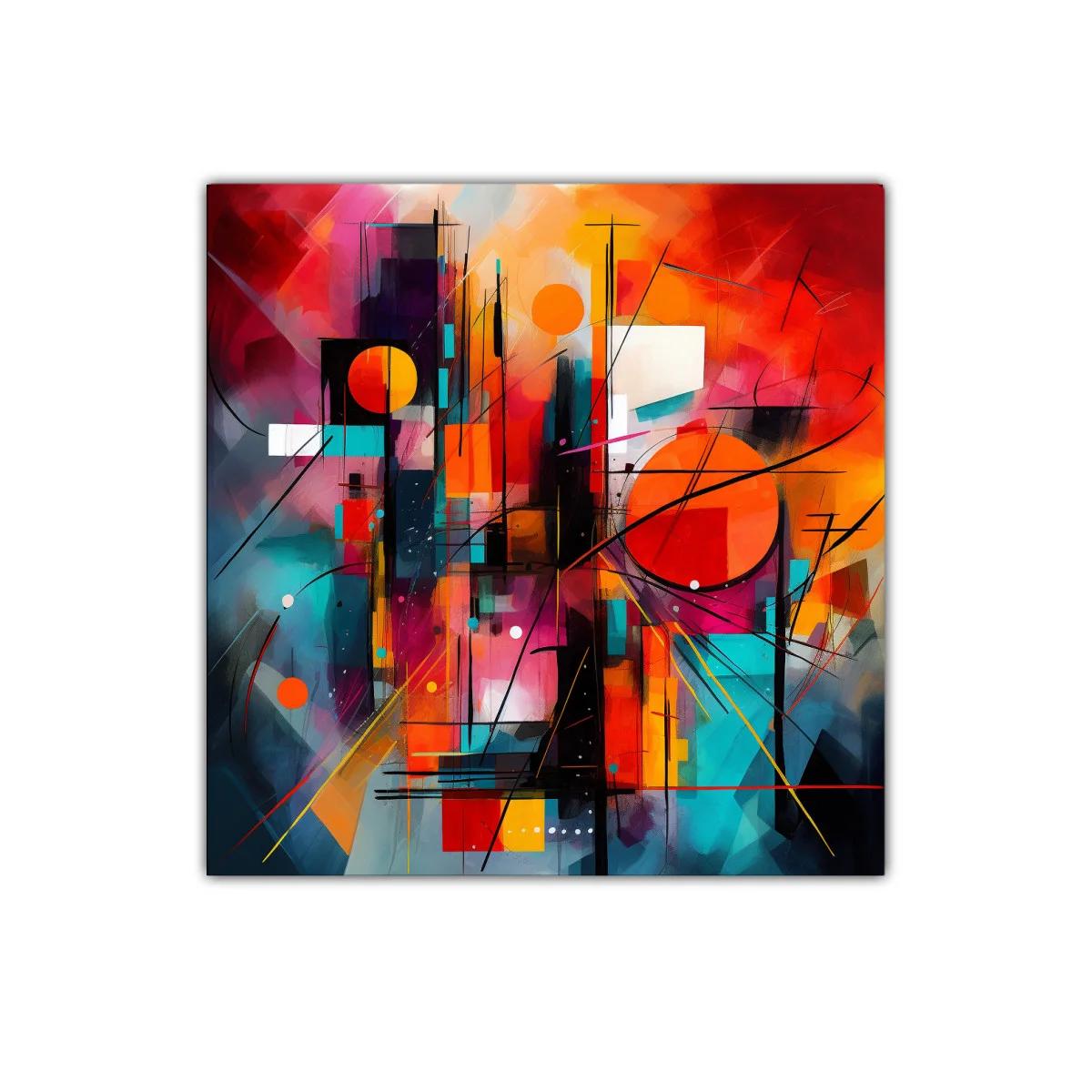 Composición abstracta con formas geométricas y colores vibrantes — imagen principal