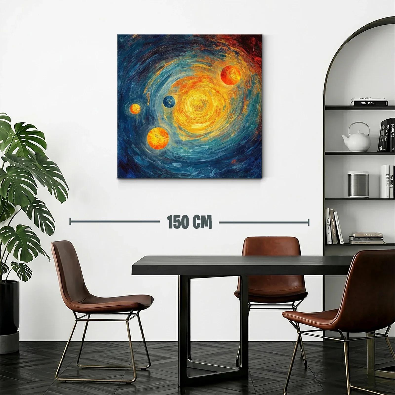 Galaxia vibrante con planetas iluminados y remolinos cósmicos — miniatura 2