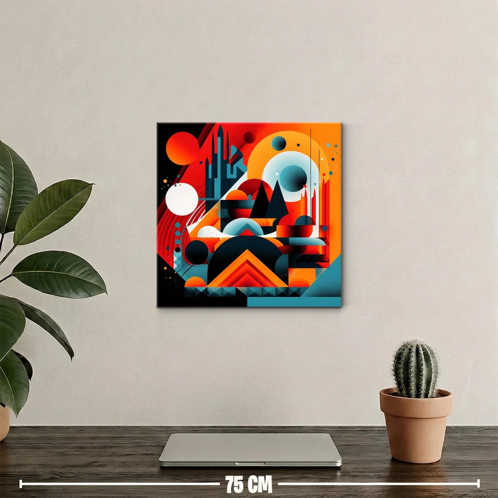 Composición geométrica vibrante con figuras abstractas y contrastes intensos — miniatura 2