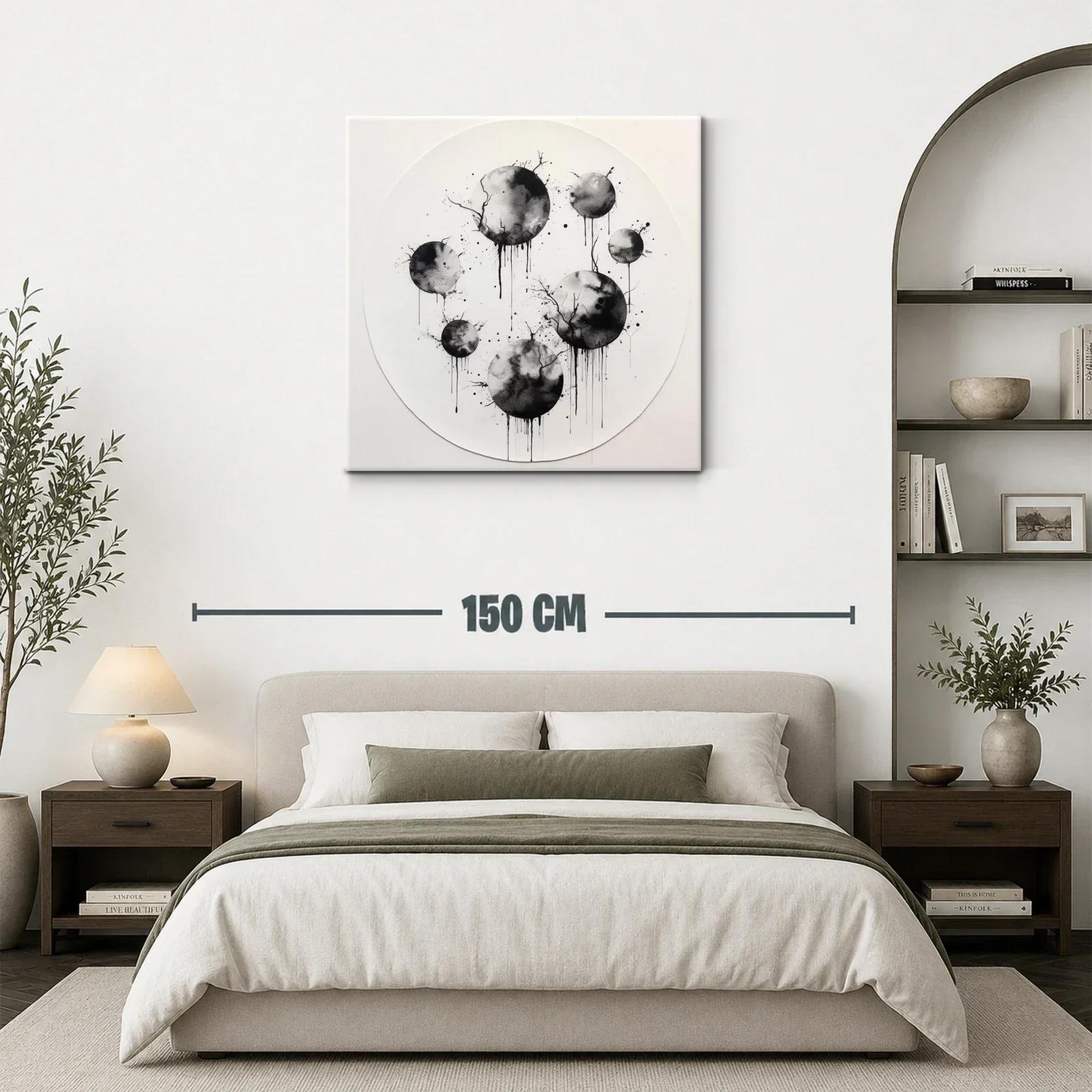 Composición de esferas en negro y gris con efecto acuarela — miniatura 3
